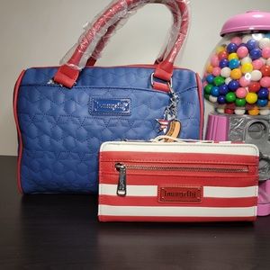 Loungefly Americana Stars and Stripes July 4th Handbag and Wallet Set